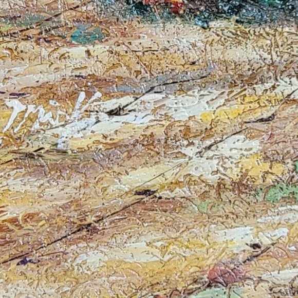 The Rose Garden Thomas Kinkade Style Painting 32x28 - Picture 8 of 11